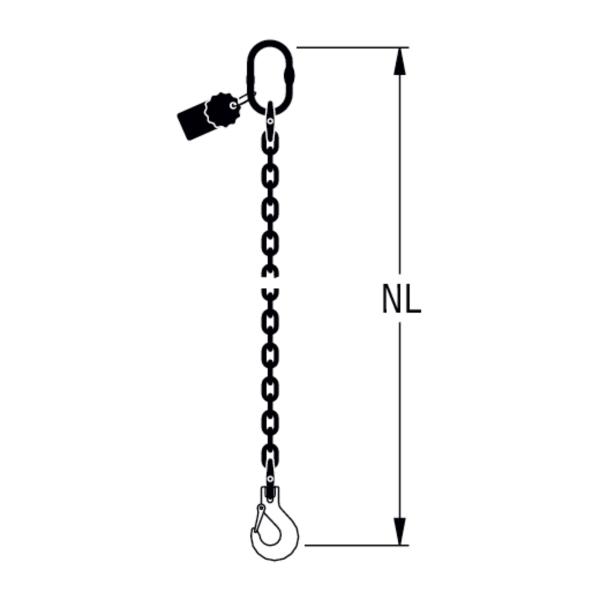 HIT PRO chain sling, quality grade 12, single-leg Standard load hook 