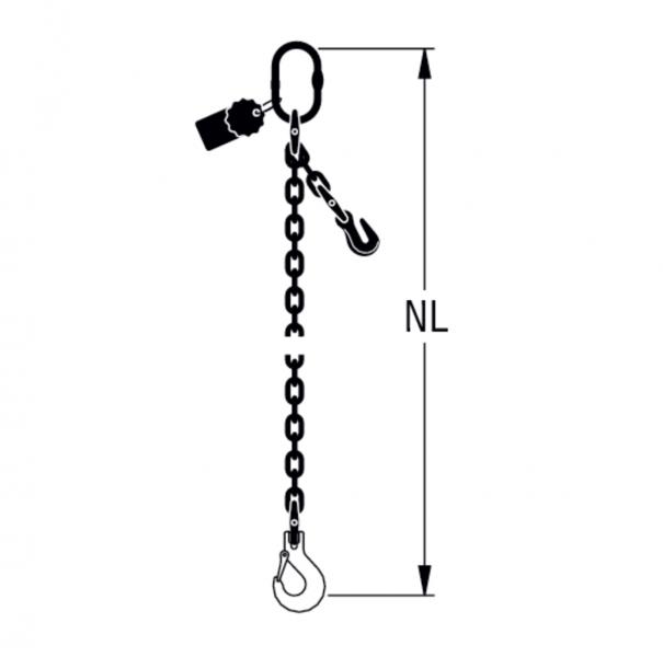 HIT PRO chain sling quality grade 12, single-leg, can be shortened Standard load hook 