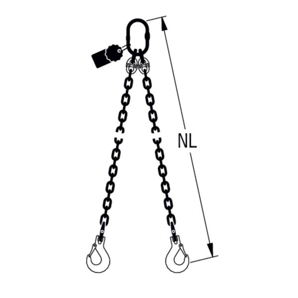 HIT PRO chain sling, quality grade 12, 2-leg Standard load hook 