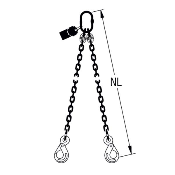 HIT PRO chain sling, grade 12, 2-leg Safety load hook 