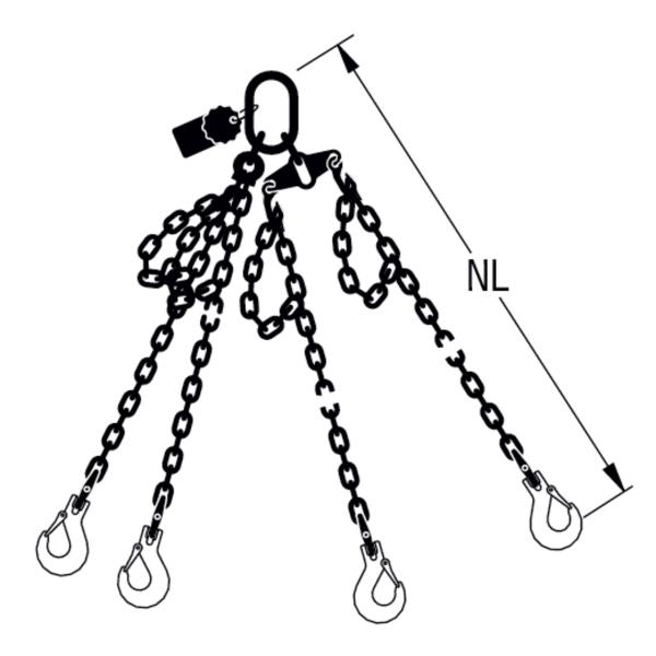 HIT PRO chain balancing suspension gear in quality grade 12, 4-leg, can be shortened, rocker 