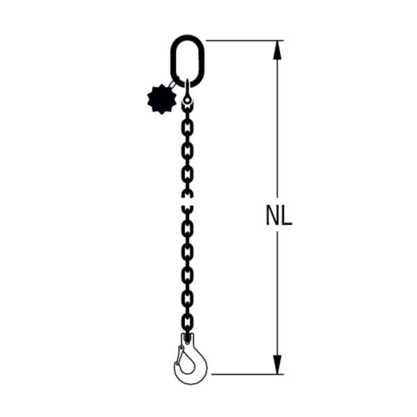 HIT ECO-Chain sling, quality grade 10, single-leg Standard load hook 