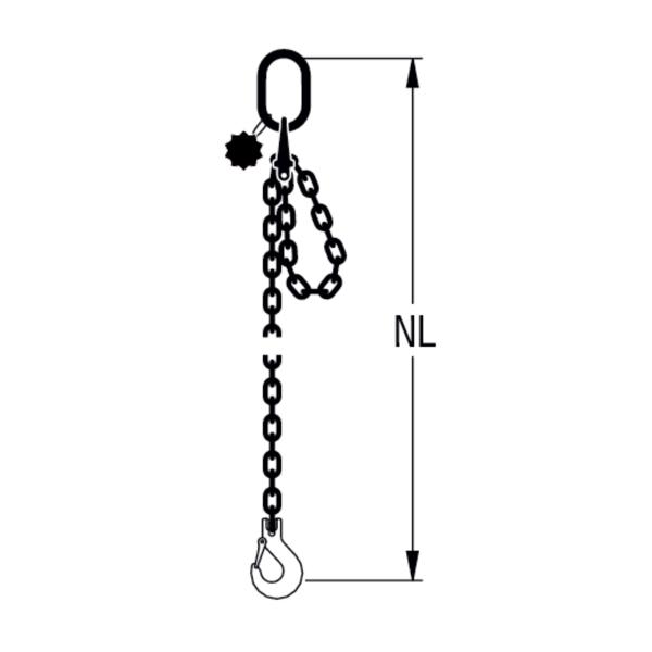 HIT ECO-Chain sling, quality grade 10, single-leg, can be shortened Standard load hook 