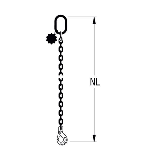 HIT ECO-Chain sling, quality grade 10, single-leg Safety load hooks 