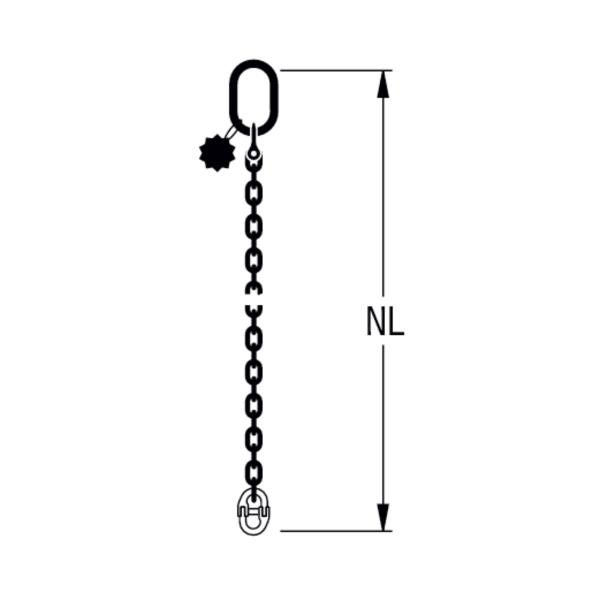 HIT chain sling, single leg Universal connecting link end fitting 