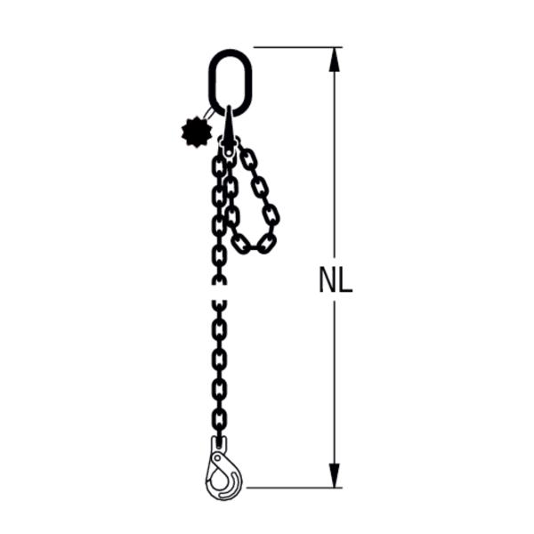 HIT ECO-Chain sling, quality grade 10, single-leg, can be shortened Safety load hooks 