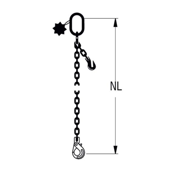 HIT chain sling quality grade 8, single-leg, can be shortened Safety load hooks 