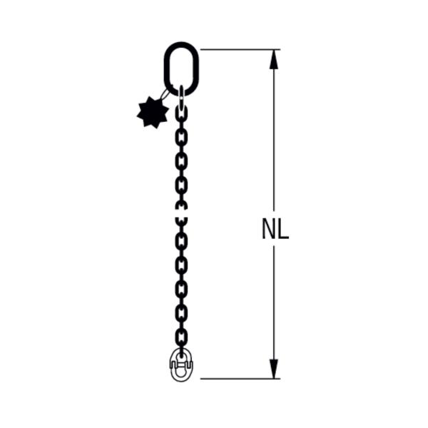 HIT Chain slings in quality grade 8, single-leg Universal connecting link end fitting 