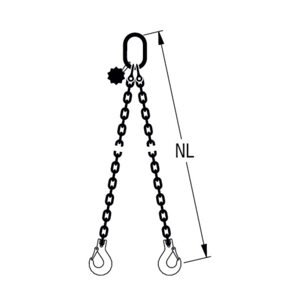 HIT ECO-Chain sling, quality grade 10, 2-leg Standard load hook 