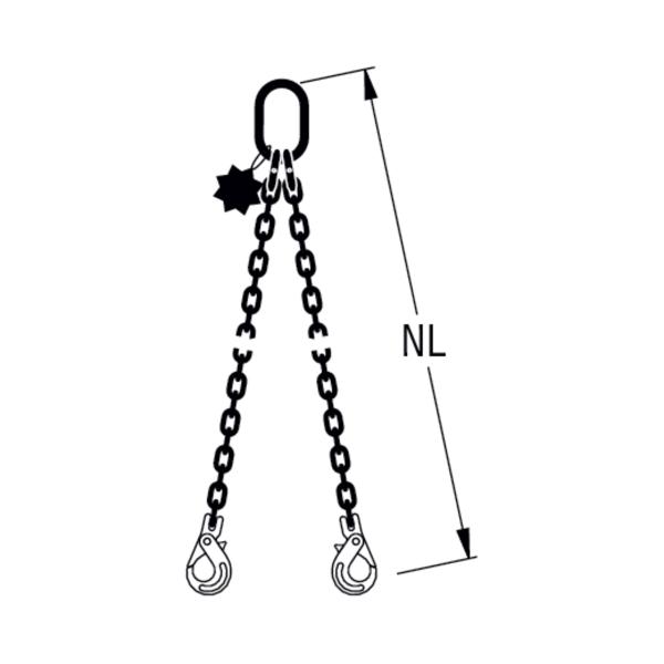 HIT Chain slings in quality grade 8 2 leg Safety load hooks 