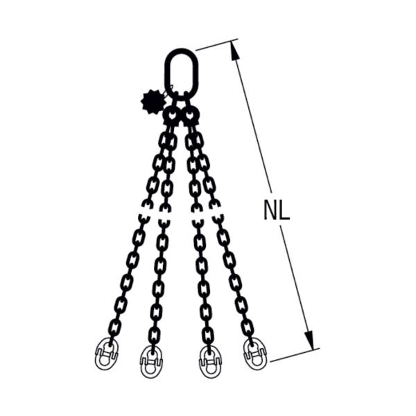 HIT PRO chain sling, quality grade 10, 4-leg Universal connecting link end fitting 