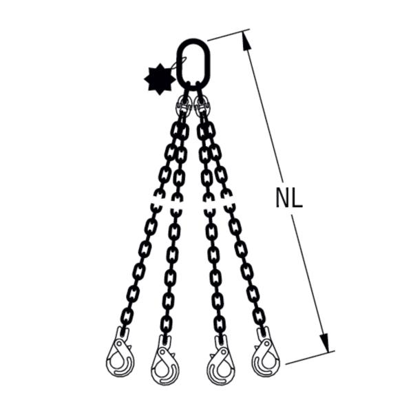 HIT Chain slings in quality grade 8 4 leg Safety load hooks 
