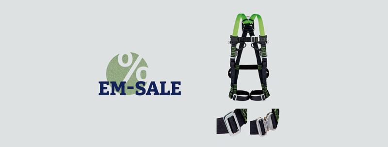 Safety harness, standard H-design 2-point system with harness strap loops in the chest area 