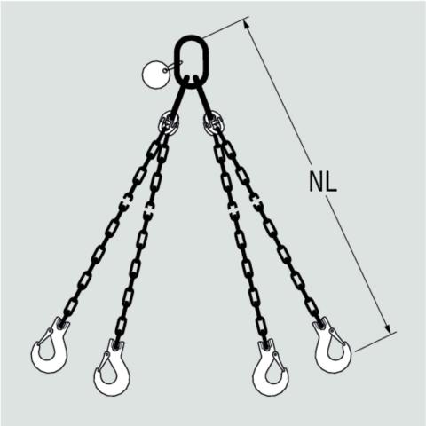 Polytex® Xtreme Chain sling, 4-leg, can be shortened 