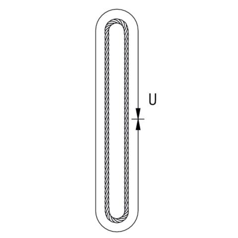 Cable-laid wire rope sling/grommet with fibre core 