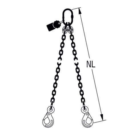 HIT PRO chain sling, quality grade 12, 2-leg Safety load hooks 