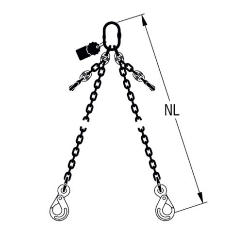 HIT PRO chain sling quality grade 12, 2-leg, can be shortened Safety load hooks 