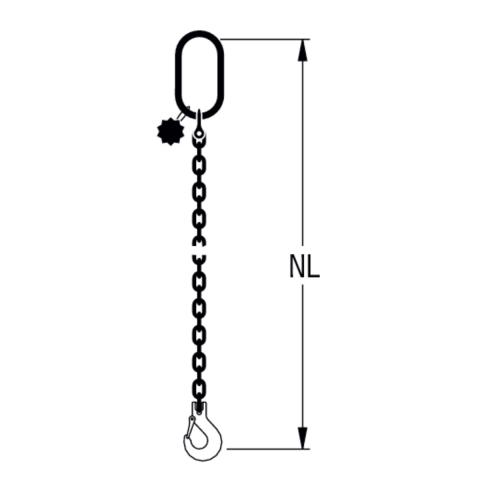 HIT PRO chain sling, quality grade 10, single-leg with extra-large suspension link 