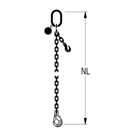 HIT ECO-Chain sling, quality grade 10, single-leg, can be shortened Safety load hooks 