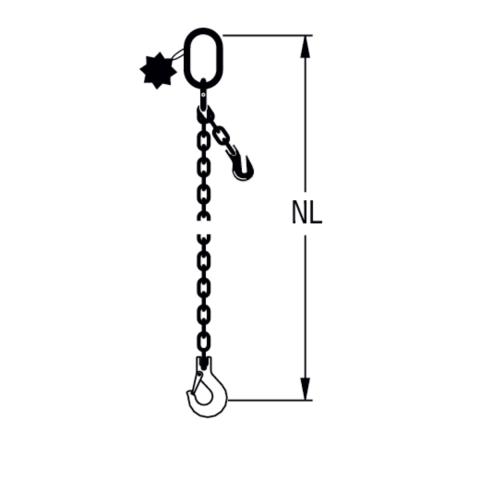 HIT chain sling quality grade 8, single-leg, can be shortened Standard load hook 