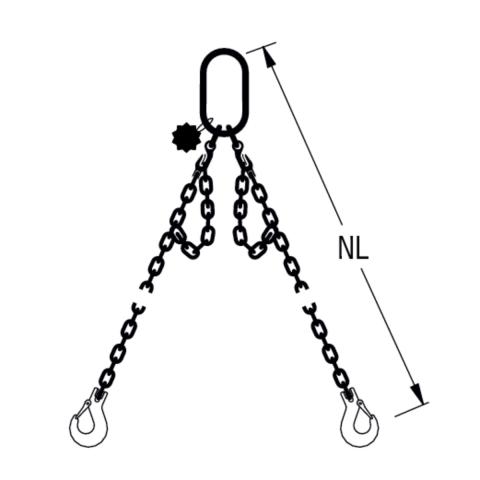 HIT PRO-Anschlagkette GK10 2-strängig verkürzbar mit übergroßem Aufhängeglied 