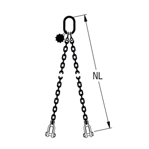 HIT PRO chain sling, quality grade 10, 2-leg Coupling shackle end fitting 