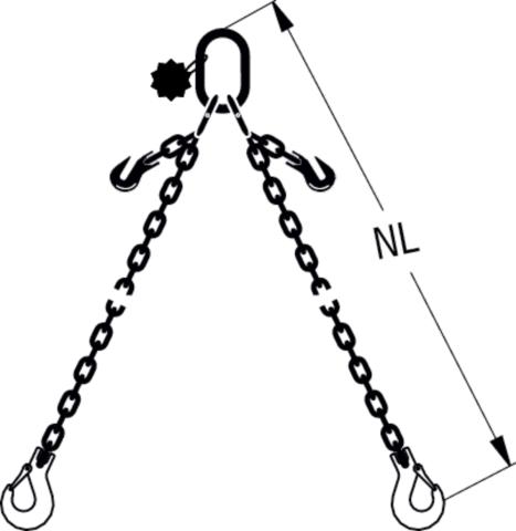 HIT ECO-Chain sling, quality grade 10, 2-leg, can be shortened Standard load hook 