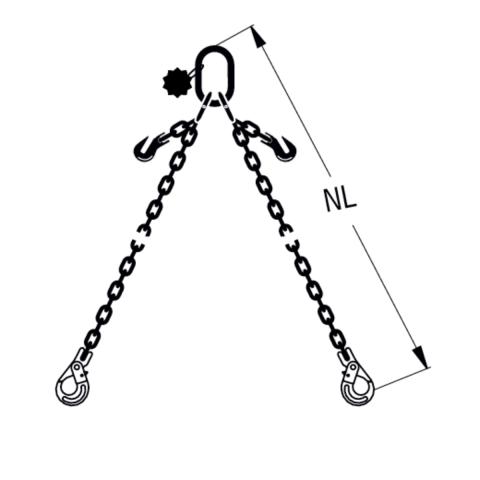 HIT ECO-Chain sling, quality grade 10, 2-leg, can be shortened Safety load hooks 
