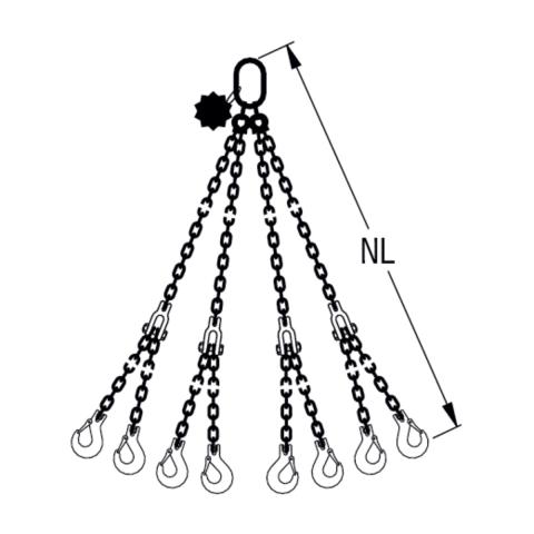 HIT PRO chain balancing suspension gear for precast slabs with in-situ topping, quality grade 10 - 8-leg 